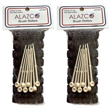 16 pc Vintage Style Hair Roller Mini Small Brush Rollers Mesh Small, black