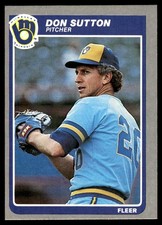 Don Sutton 1985 Fleer #598 Milwaukee Brewers MLB READ FREE SHIPPING AutographDen