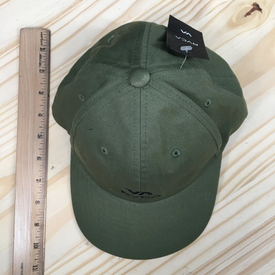 Бейсболка RVCA унисекс зеленая один размер регулируемая изогнутые поля вышитый логотип - Изображение 4 из 4