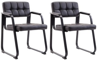 #Lage276 2x Besucherstuhl Canada B Kunstleder schwarz Lehnstuhl Polsterstuhl