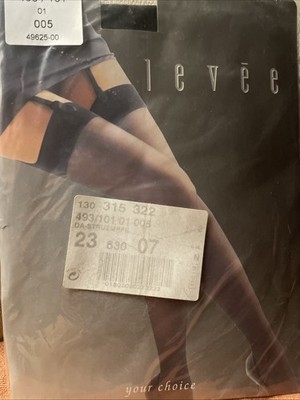 1 Paar TOLLE verschleierte Halbopache Sexy Levee Socken x Strumpfhalter Gr.S-M Farbe Schwarz