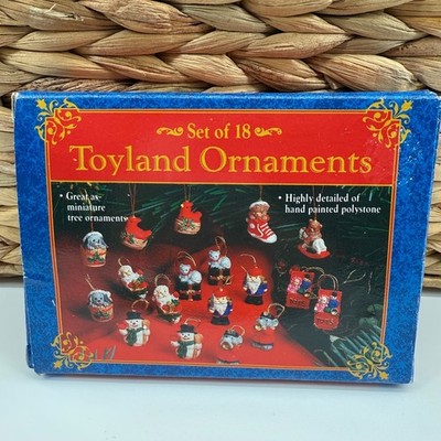 Toyland Ornaments Miniature Hand Painted Polystone Christmas Tree Decorations