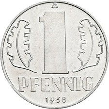 DDR, 1 Pfennig, 1968 A