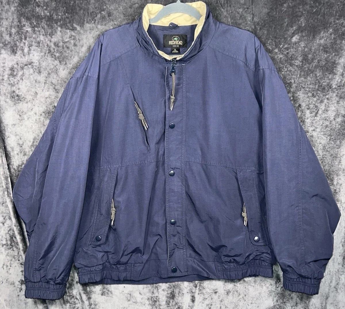 RedHead Men’s XL Jacket Blue Full Zip Snap Front Outdoor Utility Shell