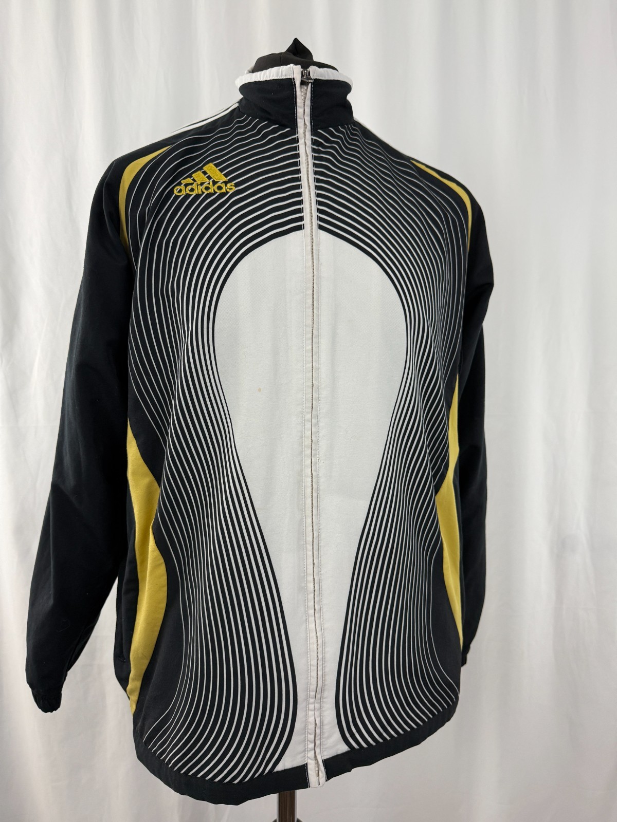 Adidas Mens Track Jacket Black White Yellow XL 46-48 in Philippines 2006 rare image 10
