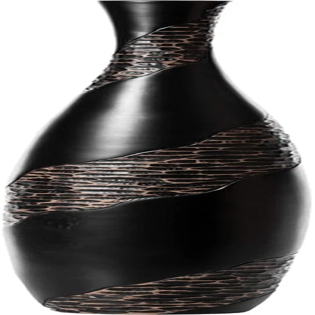 42 Inch Bottle Shape Floor Vase, Brown with Cobbled Stone Pattern - Modern Home - Image 3 of 4
