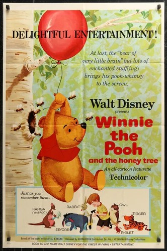 Winnie the Pooh and the honey tree Poster (Original Folded 1Sh 1966)