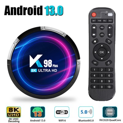 K98 Plus Android13.0 TV Box RK3528 Quad-core 8K UHD 5G WiFi BT Media Player J3E0