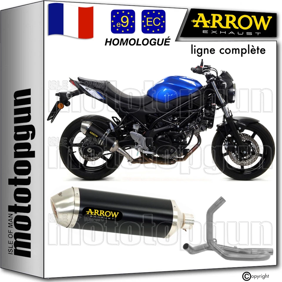Pour Suzuki Sv 650 2016-2023 Arrow Race-Tech Aluminium Foncé Silencieux 71846AON
