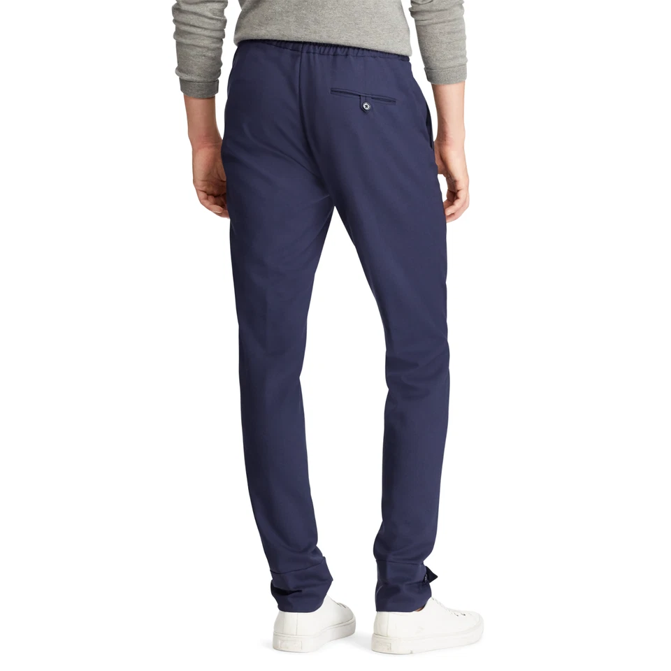 $695 Ralph Lauren Etiqueta Púrpura Azul Marino Calce Ajustado Lana Gabardina Vestido Pantalones Pantalón Foto 4 de 4