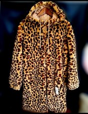 GORGEOUS NEW GUESS REVERSIBLE SOFTEST FAUX FUR HOODIE LADIES COAT/JACKET LARGE