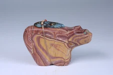 Zuni Dolomite Bear Fetish by Jane Quam 2 1/8" x 3 1/4"