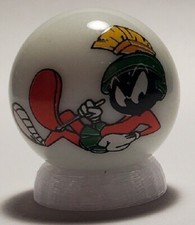 Marvin the Martian Laying Down 1" Glass Logo Marble w/ Stand