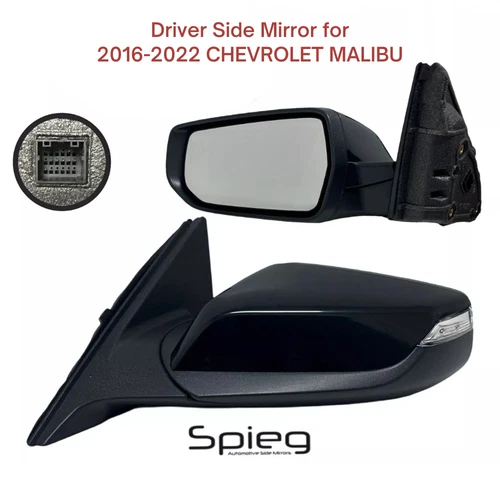 Driver Side Mirror for 2016-2022 Chevrolet MALIBU Power Heated Signal Paintable
