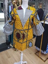 Women African Print Jacket Dashiki Traditional Top Dress Medium/large