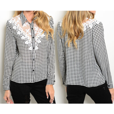 plaid chiffon blouse