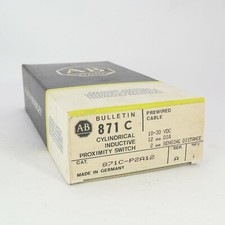 ALLEN BRADLEY 871C-P2A12 CYLINDRICAL INDUCTIVE PROXIMITY 2mm 10-30VDC SER A 