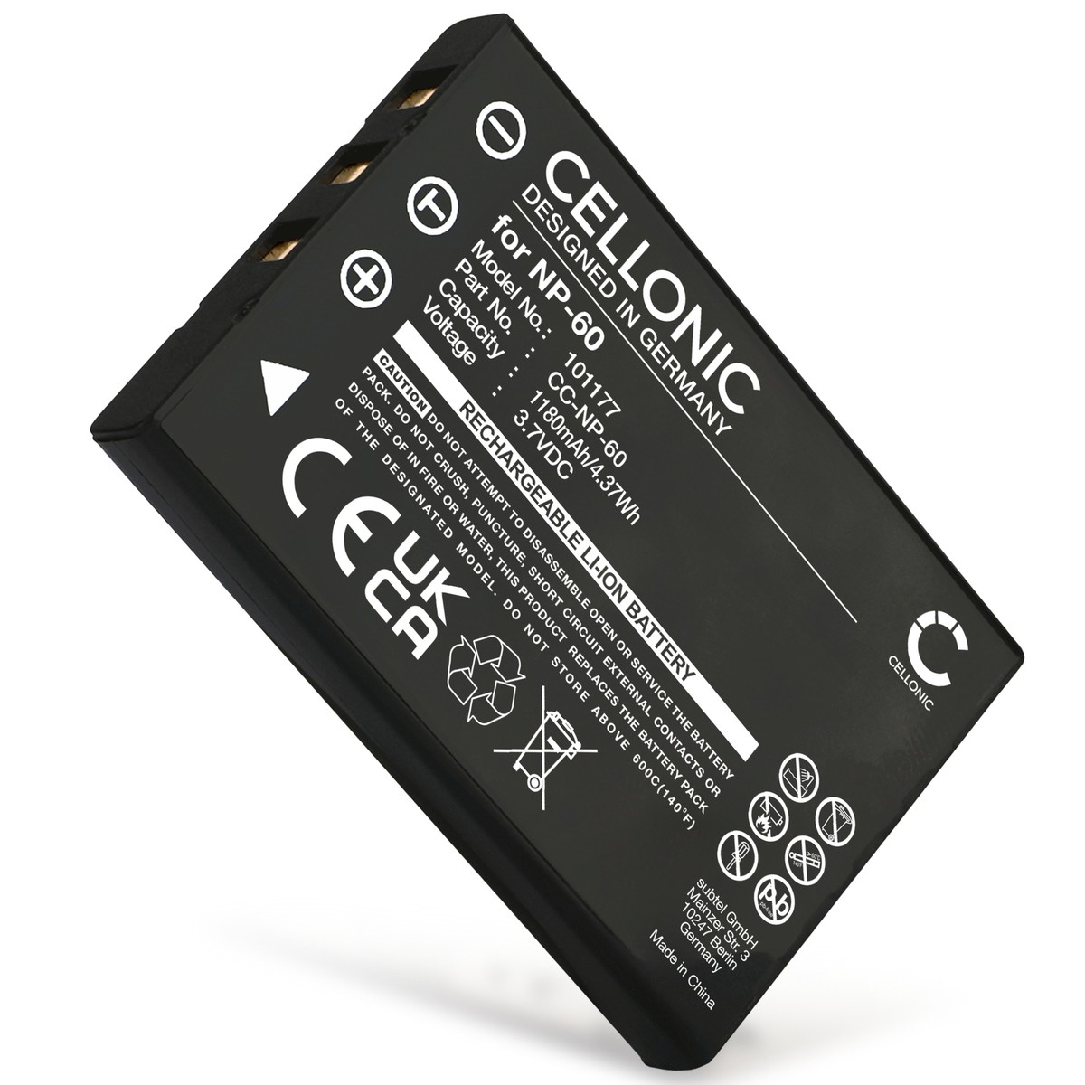 CELLONIC Batteria Compatibile 1180mAh Per Praktica DVC 5.2 FHD, M8, I8 E Altri: Sostituzione Sicura Ed Ecologica Con 3 Anni Di Garanzia