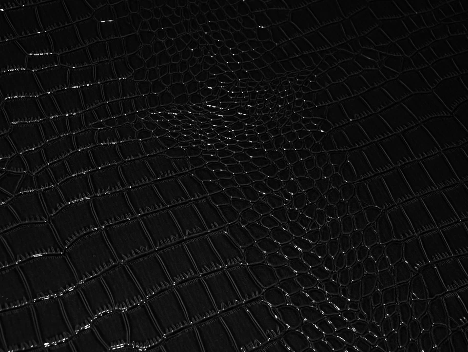 pd1001t Black Faux Crocodile Glossy Leather 3D Box Sofa Seat Cushion Cover - Image 4 of 4