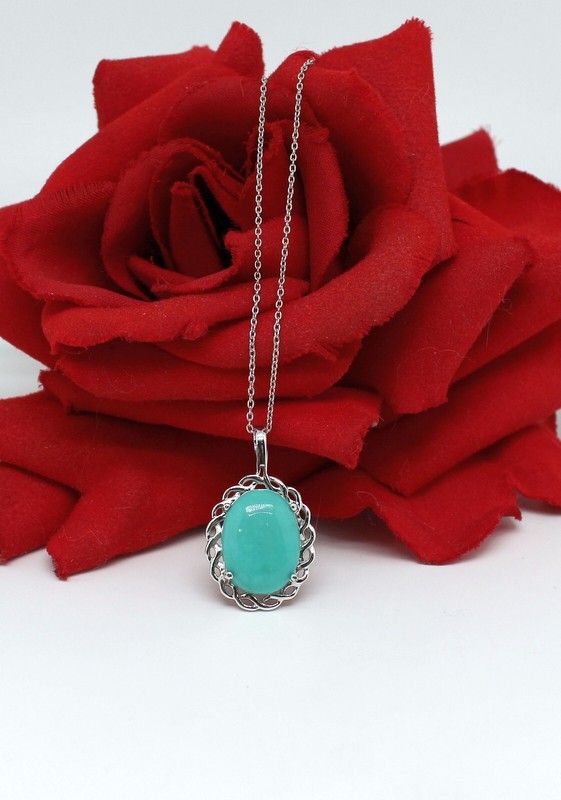 Sterling Silver Turquoise QJ India 5g Necklace  CAT RESCUE