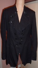 HIGH elegant stylish navy blue blazer, unique details lapels, back, M