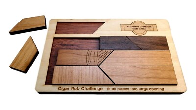 Cigar Nub Challenge - wooden brain teaser puzzle creative crafthouse