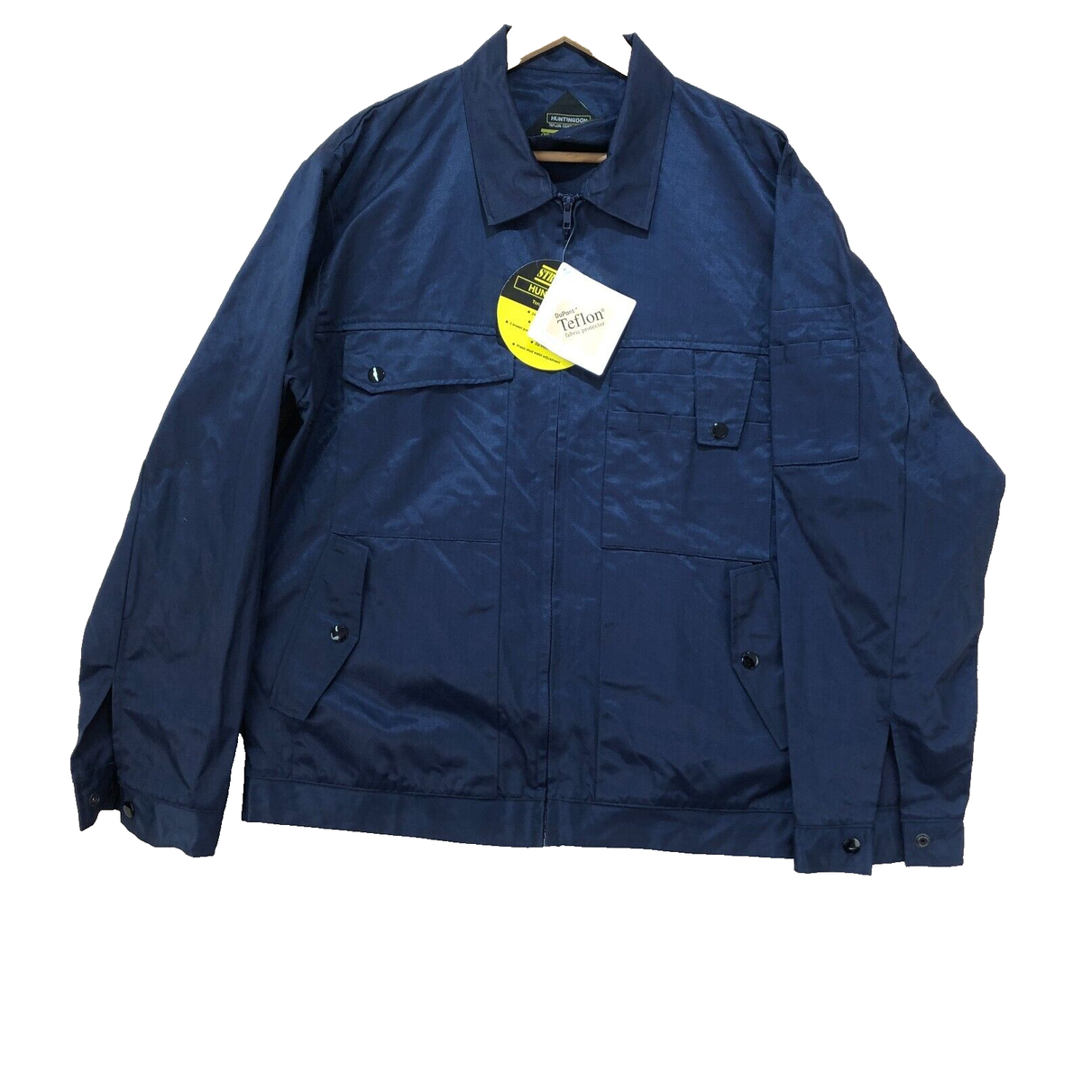 Huntingdon Blue Polyester Cotton Blend Jacket Men Size UK Large NEW