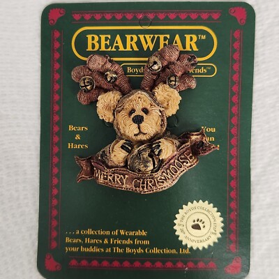 BOYDS BEARS & FRIENDS The Bearware Collection  20th Anniv. Merry Chrismoose Pin