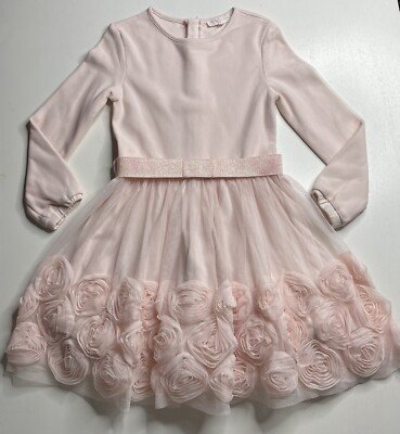 Brautjungfer Blumen Kleid Blumenmädchen Hochzeit Party Nude Rosa 5-6 Jahre Neu ohne Etikett