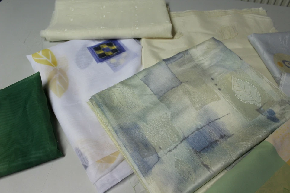 Stoff zum Basteln Stoffpaket beige blau grün Dekostoff nähen basteln dekorieren - Bild 4 von 4