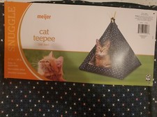 Cat Teepee Tent Cat Beds for Indoor Cat Small Cat Bed Cushion Pillow Gray