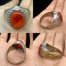 A very rare ancient Roman agate stone silver rare ring