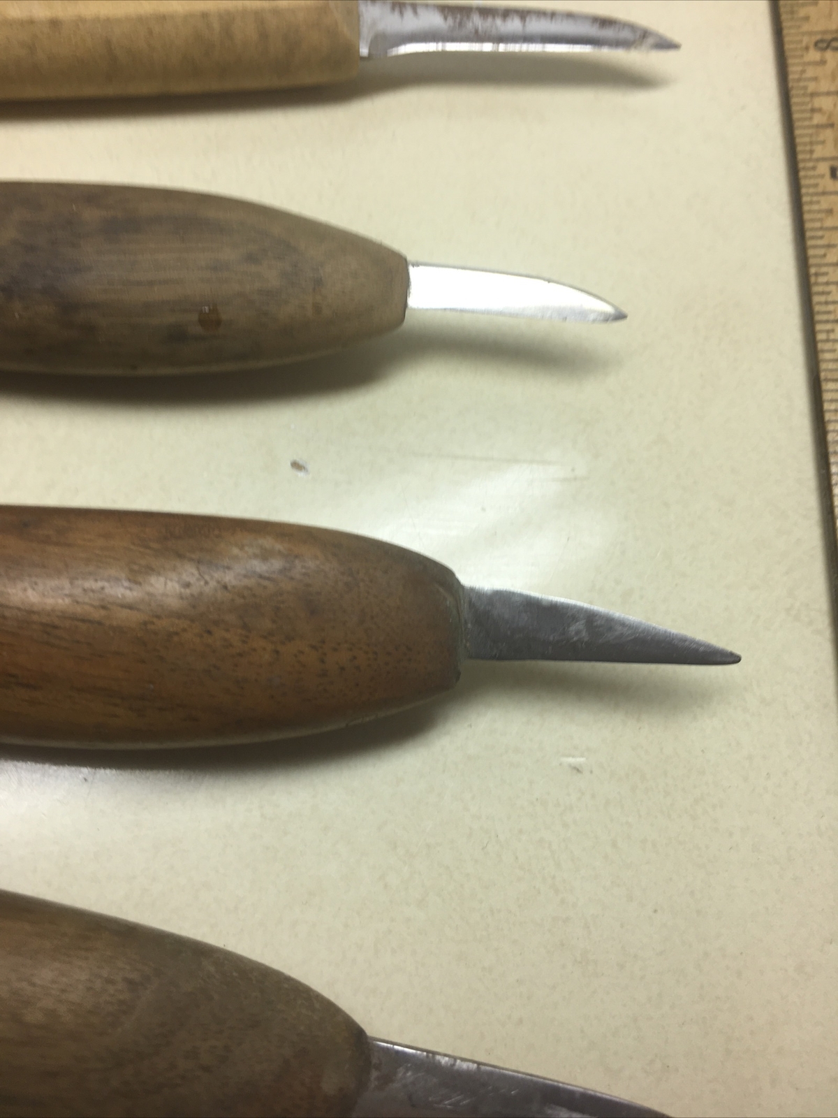 Knotts Wood Carving Knives Walnut Handles Lot 6 1 Signed eBay