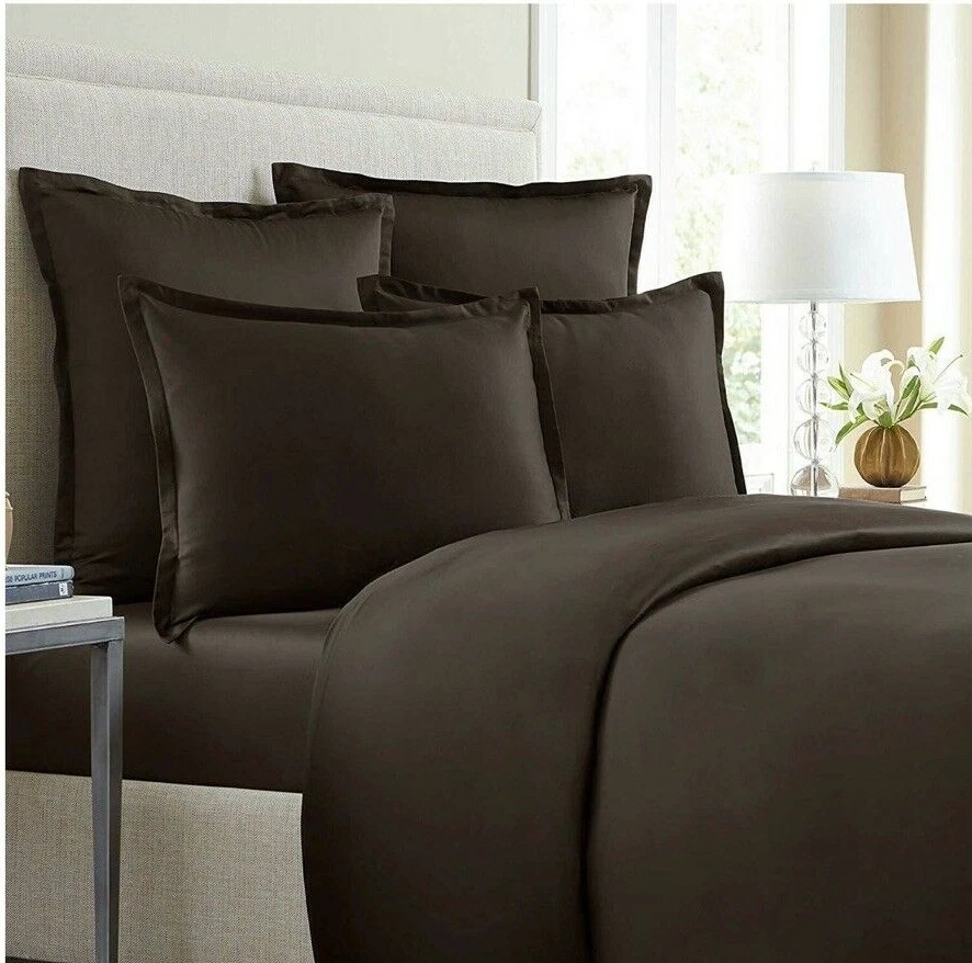 Wamsutta Standard Full Queen Pillow Sham Chocolate Brown 620 Thread Count Solid