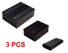 Black Aluminum Project Box Enclosure Case Electronic DIY Sm Med  Lg - 3 PCS