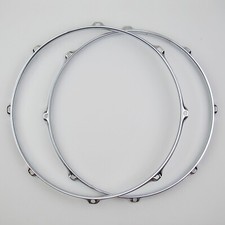 2 PCS 18" Drum Hoops 8 Lug 2.3mm Chrome Finish Triple Flange