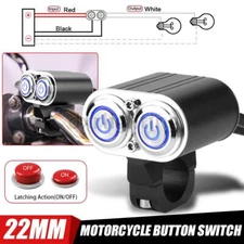 Motorcycle ON OFF Switch Dual Button Kill Handlebar 7/8" Headlight Spot Light