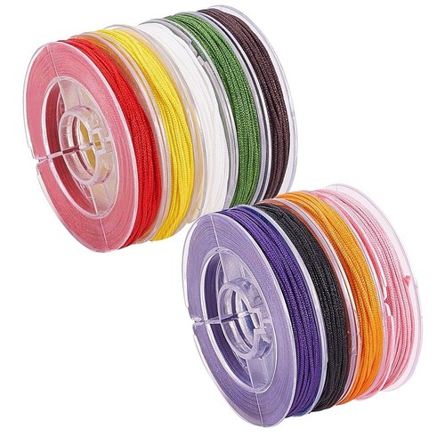 1set Nylon Thread for Jewelry Making Mixed color 0.8mm about 7~9m/roll 9colors