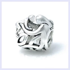 Sterling Silver Mother Baby Forever Hug Celtic Bead for European Charm Bracelet