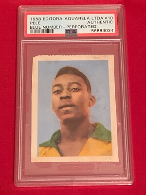 1958 Editora Aquarela #10 PELE Soccer Rookie Card! Graded PSA A
