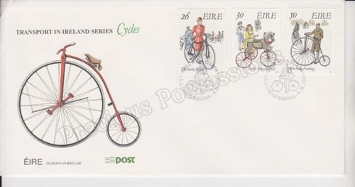 EIRE IRELAND FDC FIRST DAY COVER UNADDRESSED 1991 TRANSPORT CYCLES STAMP SET