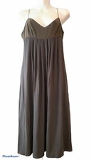 James Perse Malibu Little Black Dress 3/L Silk Cotton V Neck Spaghetti Strap New