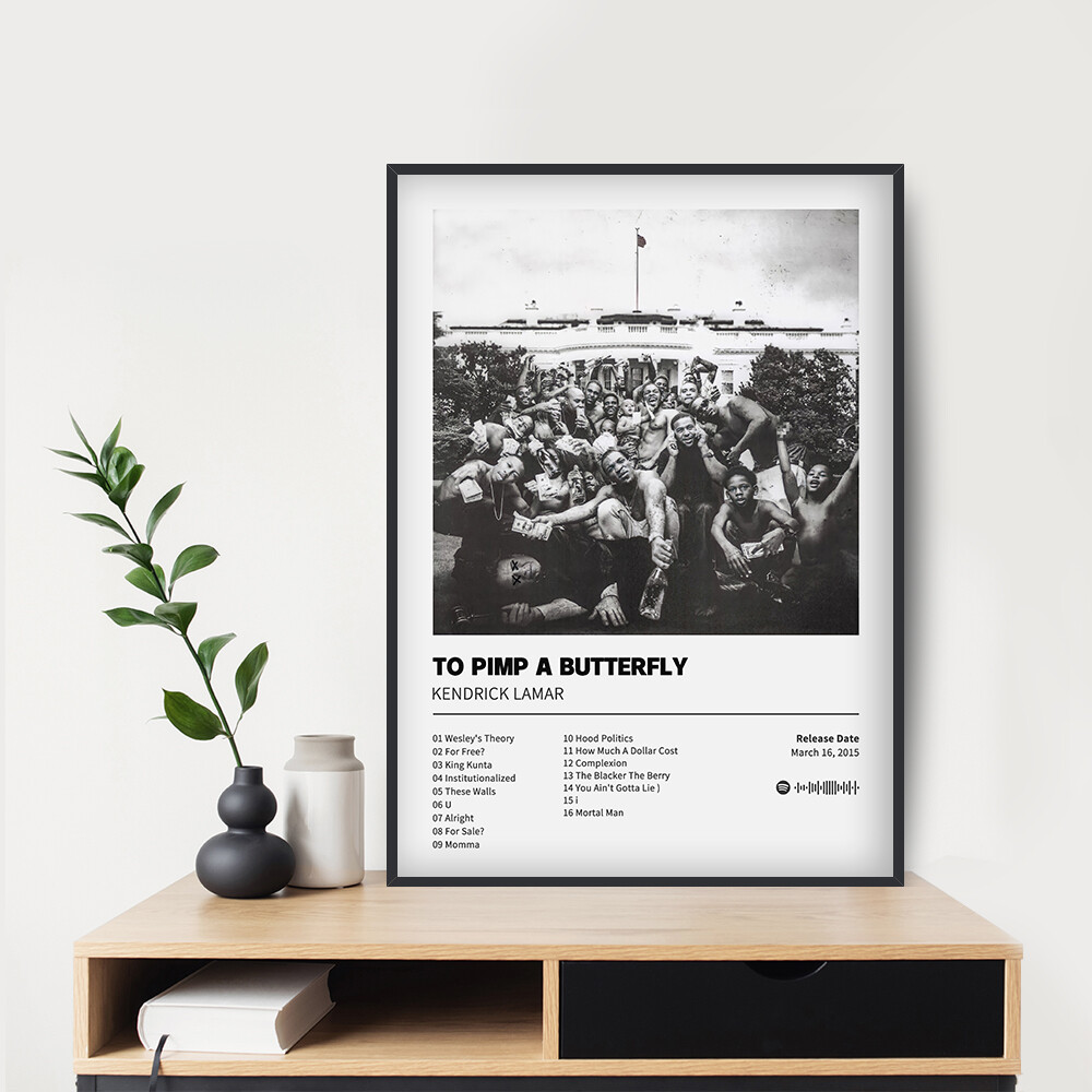 To Pimp a Butterfly Kendrick Lamar Album Poster Custom Canvas Print Music Poster
