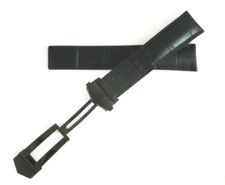 20mm Black Leather for Tag Heuer Carrera Band Strap with PVD Deployment Clasp