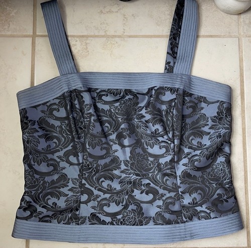 JS Collections Oriental Brocade Floral Corset Top - Picture 1 of 6