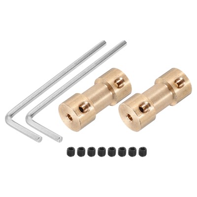 Rigid-Kupplung 2mm auf 2mm Bohrung 20mm, 9xM3 Messingwellen mit 2pcs Kupplung