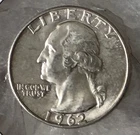 1962 D Washington 25c Quarter 90% Silver Coin Ungraded #7