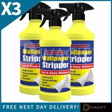 3 x WALLPAPER STRIPPER SPRAY 500ML FAST ACTING REMOVER EASY REMOVAL IQUID NEW
