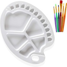 17-Well Artist Paint Palette + Brush Set Larg...