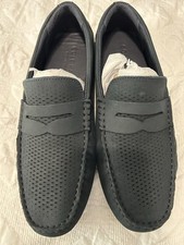 Cole Haan Size 8 1/2 Navy Leather Slip On Loafers Brand New In Box